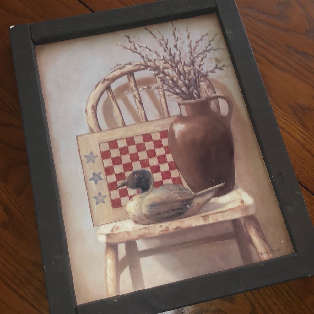 Primitive picture/artwork/wall art in frame